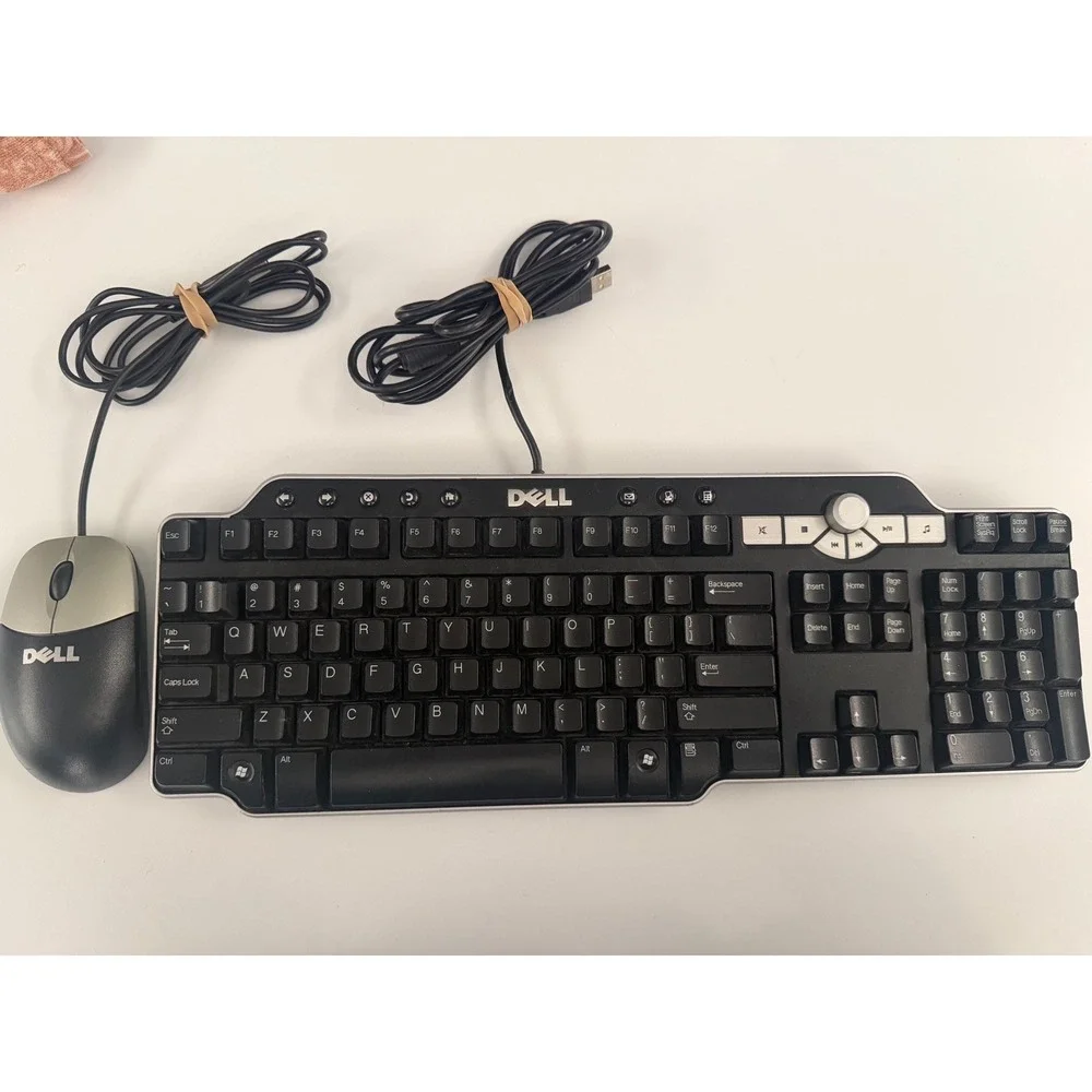 Dell SK-8135 Multimedia Keyboard and MO56UOA Optical Mouse Wired USB Set Black